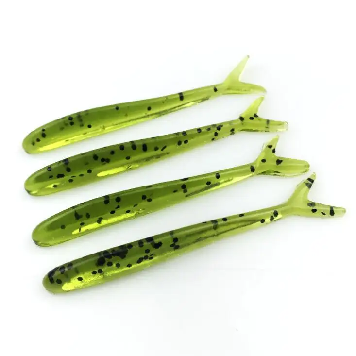 Gorgons 10pcs/bag rubber lure Artificial bait fishing accessories black minnow silicone fishing lure soft lure - Цвет: 1