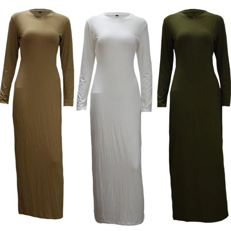 Abayas для женщин Кафтан нижнее белье хлопок длинный ислам мусульманская мода хиджаб платье абайя Дубай джилбаб эльбиз Турецкая ислам одежда