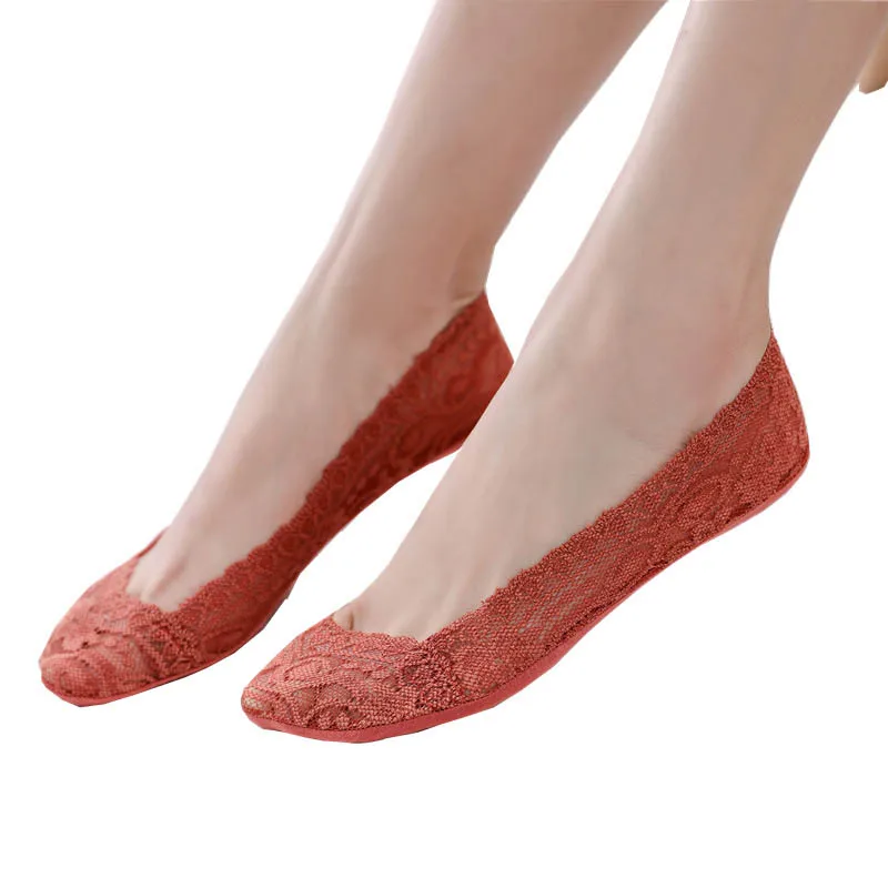Модные Разноцветные кружевные короткие носки для отдыха женские тонкие с