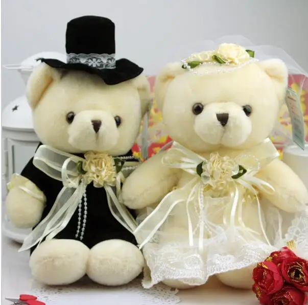 Плюшевый мишка для пар 20 см 2 шт./лот бесплатная доставка подарок на свадьбу ST060 |