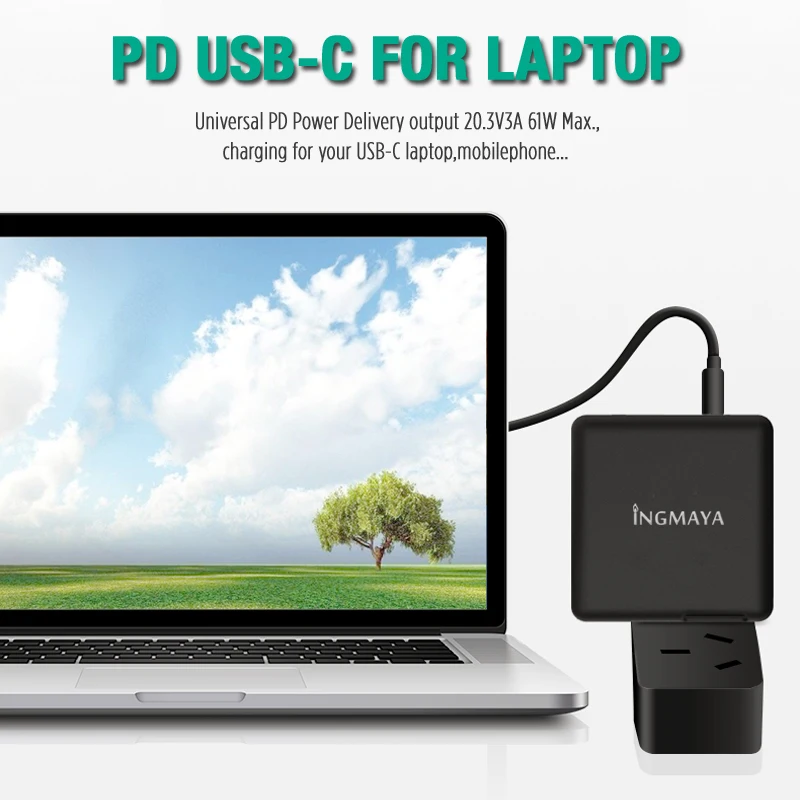 INGMAYA PD usb type C зарядное устройство 61 Вт QC 3 0 доставка питания для iPhone iPad Macbook hp Dell ASUS