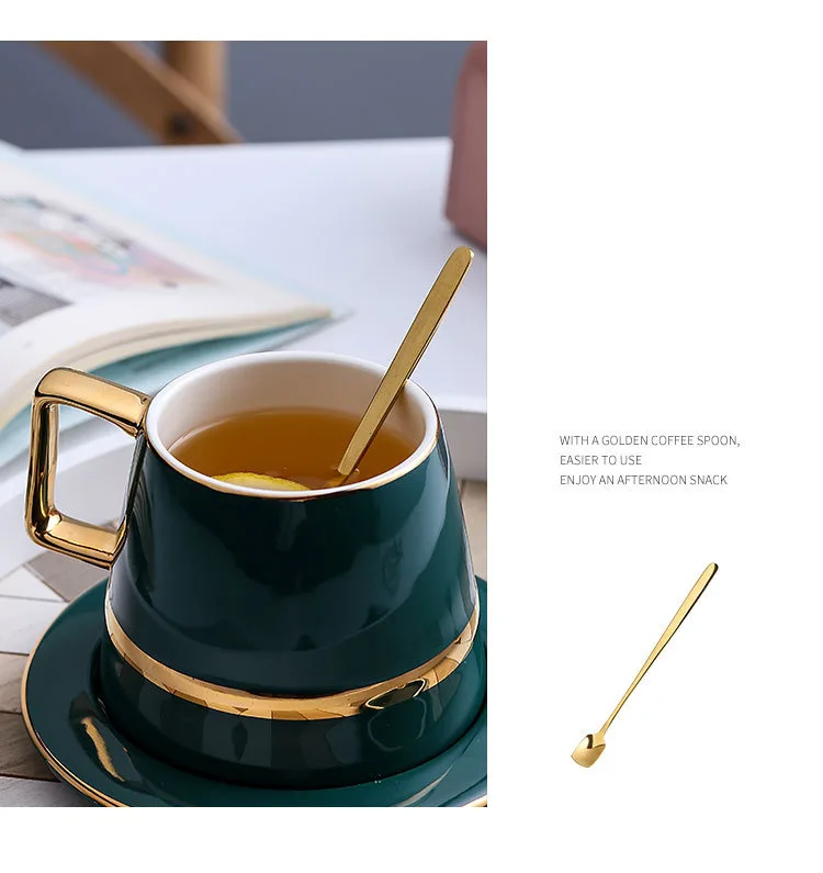 Coffee cup European luxury porcelain retro gift box set water cup Nordic high grade gift cup with spoon cover