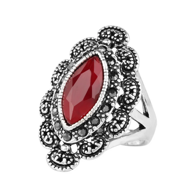 

New Bohemian Style Antique Ring Vintage Resin Ring Jewelry
