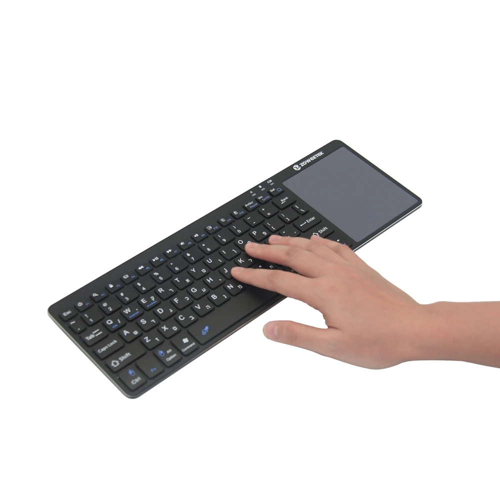 Zoweetek K12BT 1 ультра тонкий беспроводной иврит Bluetooth клавиатура сенсорная панель