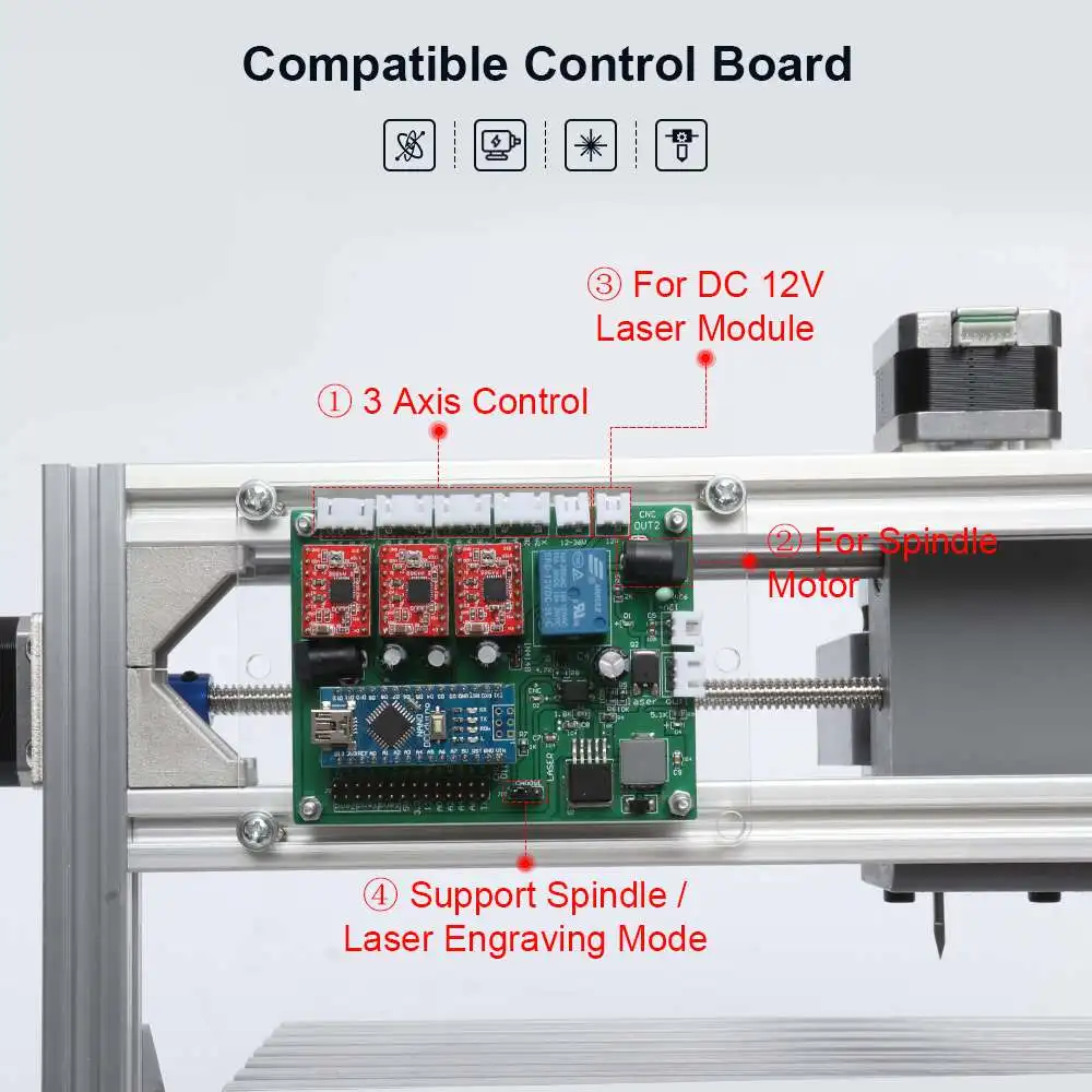 3 оси CNC3018 GRBL управление DIY мини ЧПУ маршрутизатор лазерный станок Pcb ПВХ фрезерный деревянный маршрутизатор лазерная гравировка