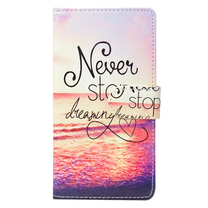 Fashion PU Leather Flip Print Wallet Case For Senseit T250 Cover Book 5.2&quot Ultra-thin Phone | Мобильные телефоны и