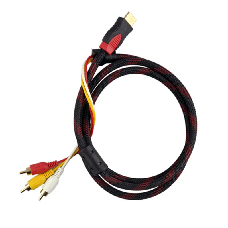 JRGK проектор фута компьютерный кабель 1 5 м Кабель HDMI To 3RCA штекер кабеля 19/m/p RCA для HD