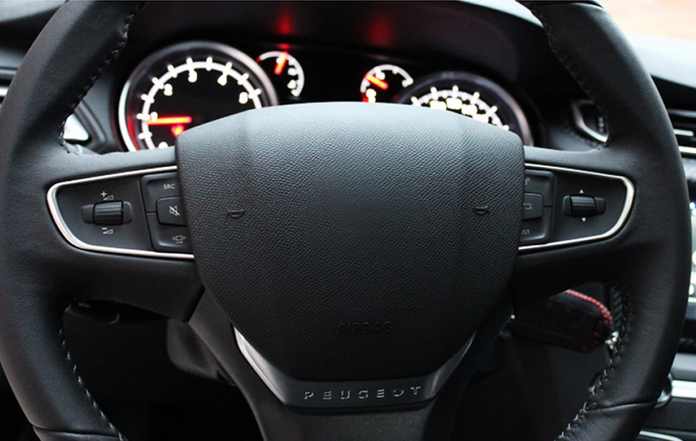 Новая накладка на рулевое колесо наклейка для peugeot 508 2011-/- 408 аксессуары для автомобиля Стайлинг