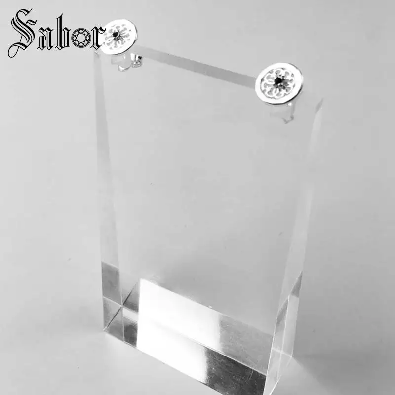 Серьги-гвоздики черный орнамент подарок для женщин серебряная сережка модные