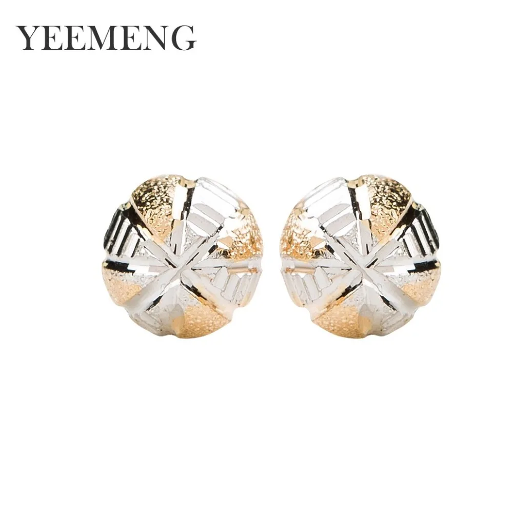 Классические женские круглые серьги гвоздики YEEMENG с металлическим медным