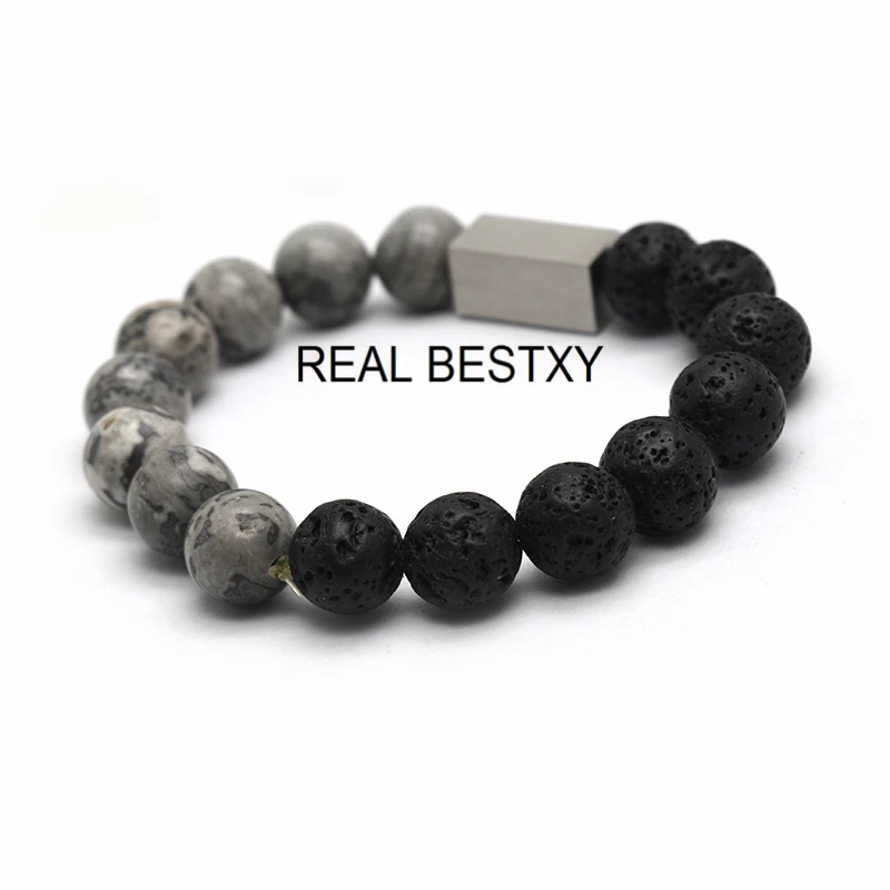 Мужской браслет с логотипом REAL BESTXY 10 мм бусинами модные классические браслеты из