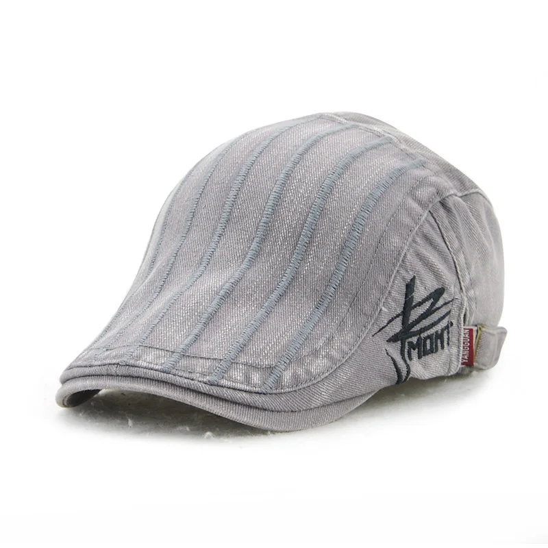 Женская и мужская полосатая французская шляпа берет повседневные береты duckbill