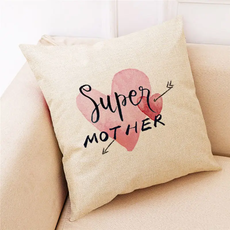 Mother's day Super love Word festival pillow Decorative home sofa cushion cover mom gift factory dropshipping custom case | Дом и сад
