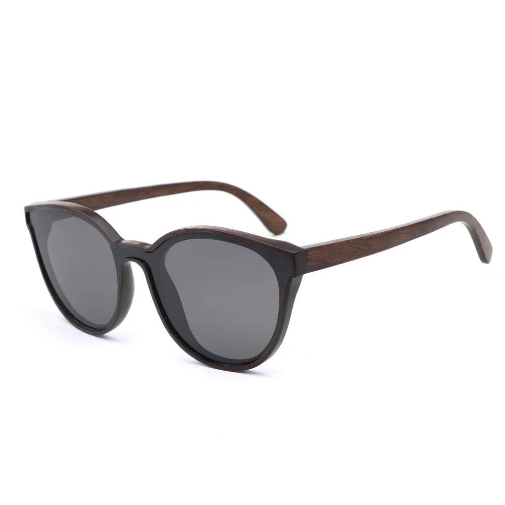 grey lens BerWer женские мужские деревянные солнцезащитные очки Cateye винтажные Круглые Солнцезащитные очки поляризованные линзы - Цвет линз: grey lens
