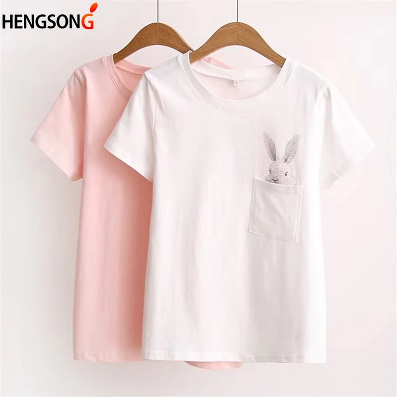 Новая модная футболка в стиле Харадзюку с карманом для кошки летняя стильная