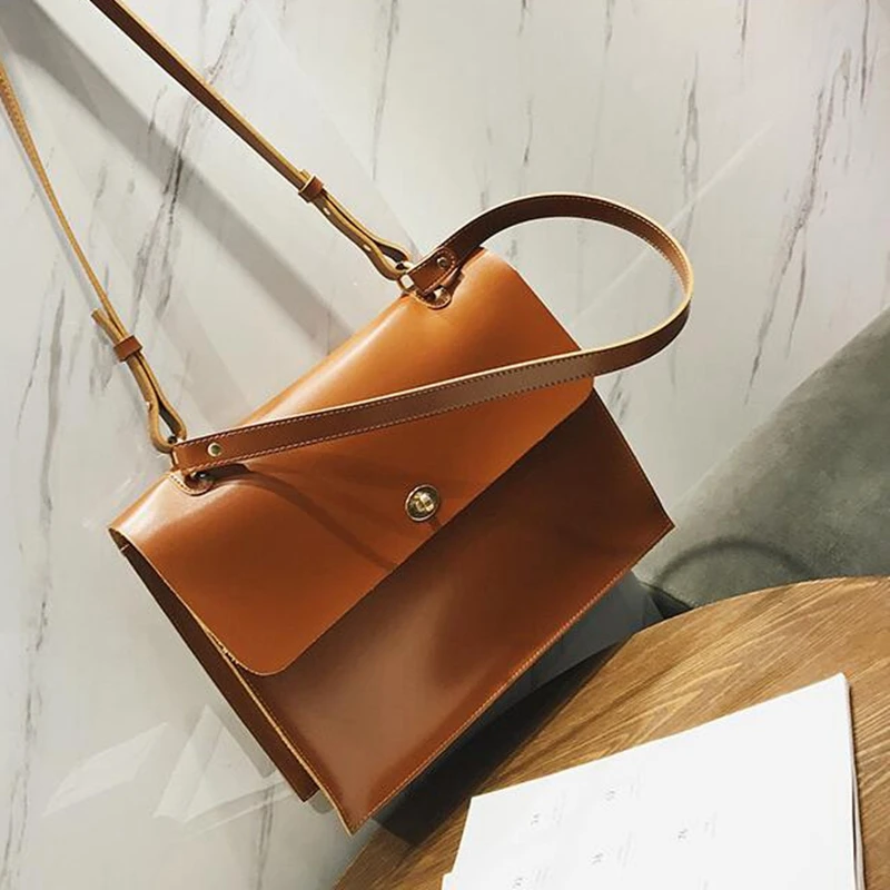 

Retro Fashion Female Big Bag Quality PU Leather Women's Designer Handbag Ladies Briefcase Tote Shoulder Messenger Bags FC-26