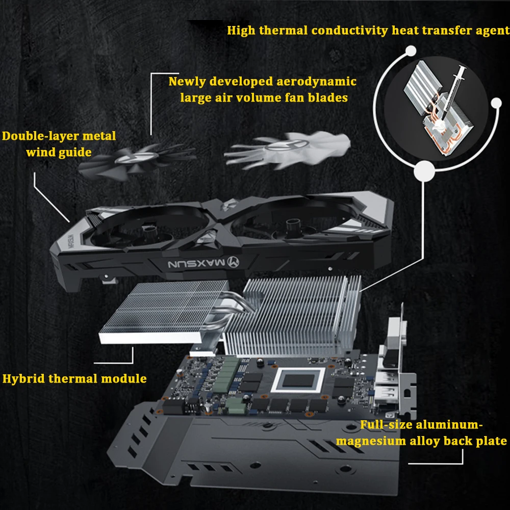 MAXSUN видеокарта RTX2070 8G GDDR6 256bit 14000 МГц 2304 единиц 1410 12nm PCI Express X16 HDMI + DP * 3 DVI 8Pin Turing TU106