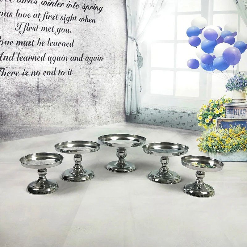 Зеркало-подставка для кексов серебристого цвета 1/2/3 ярусов | Дом и сад