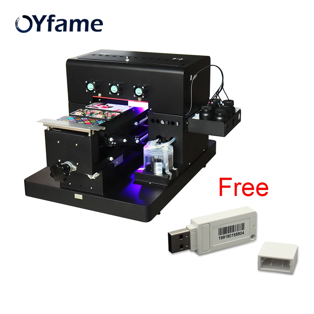 УФ принтер OYfame A4 для чехлов телефона зеркальной кожи ТПУ Golf с белым программным