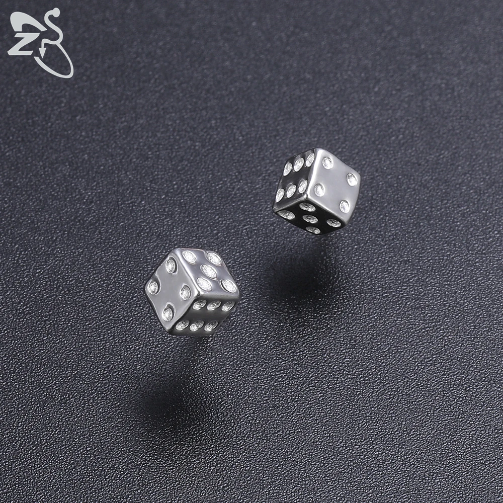 Женские серьги-гвоздики в форме игральных костей из серебра 925 пробы | Украшения и