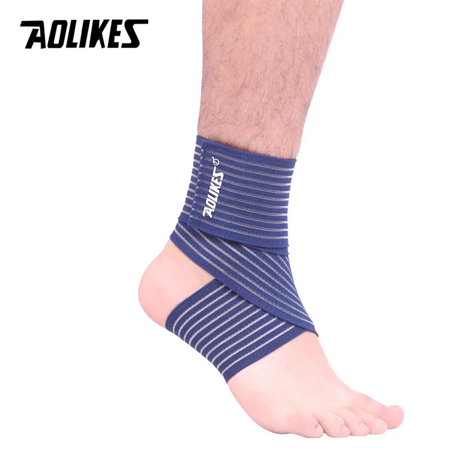 AOLIKES 1 шт. профессиональный спортивный штамм обертывания бинтов Эластичный лодыжки Поддержка колодки Защита лодыжки повязка на лодыжку защита тренажерный зал - Цвет: Blue