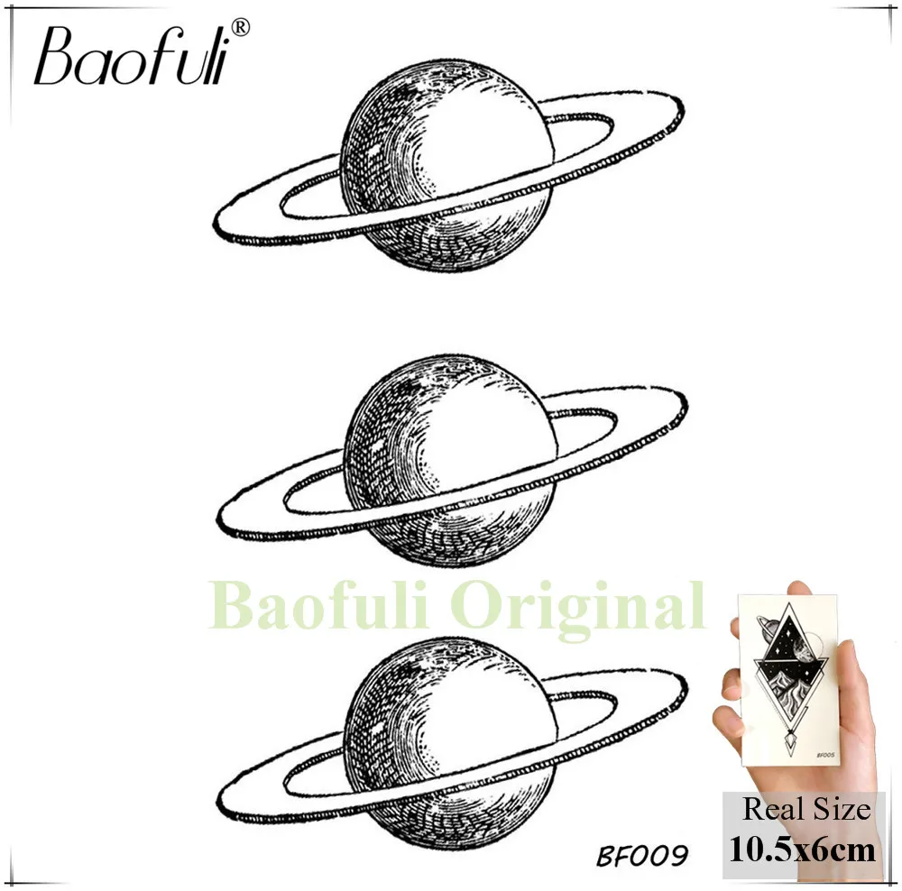 Тату BAOFULI в виде мультфильма блестящая галактика треугольник временная