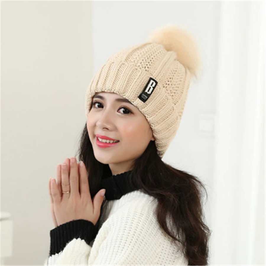 Новый популярный логотип B письмо маркировка с бархат теплой зимы шляпу