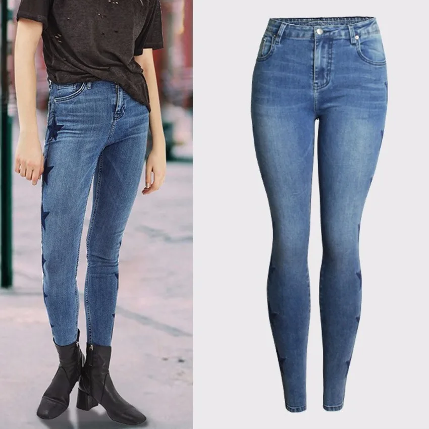 Женские узкие джинсы с высокой талией повседневные ковбойские джинсовые брюки