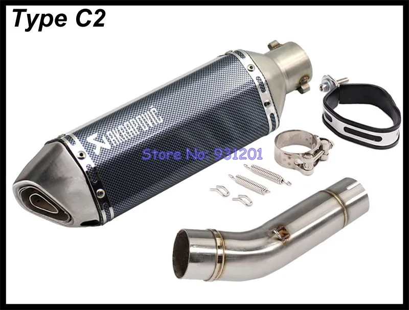 Мотоцикл выхлопная труба akrapovic глушитель выхлопной трубы Слипоны для CB400 CB400F сертификатом от сертификационной 400 подключения труба среднего звена с Концевая выхлопная труба Побег