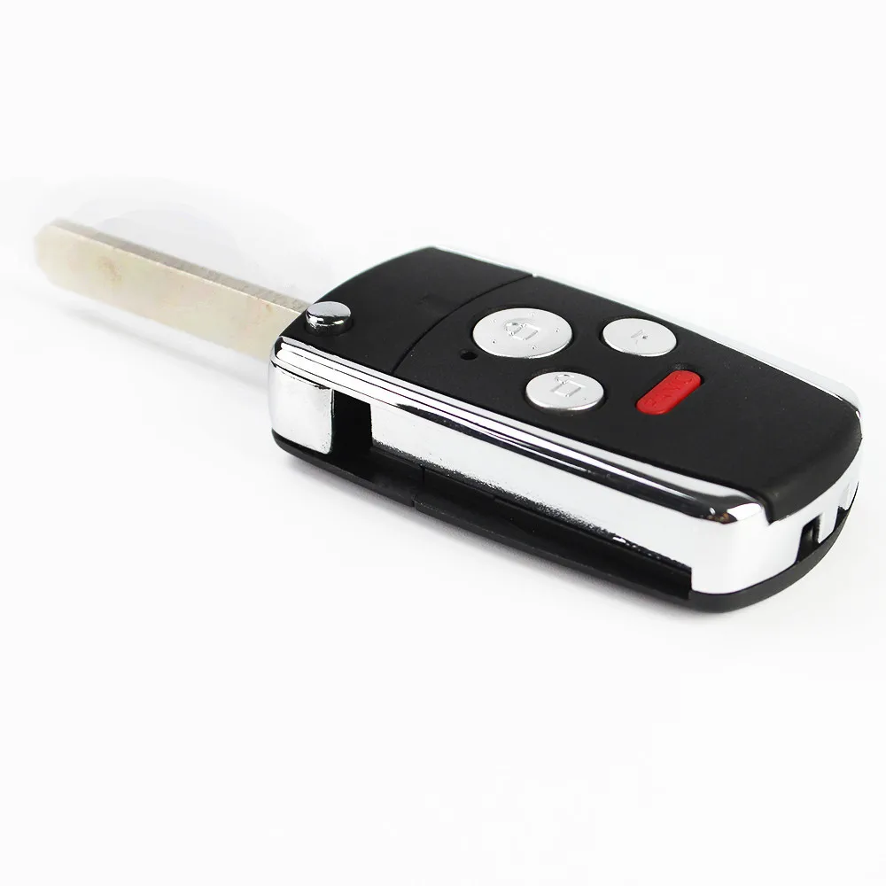 4 кнопки Флип складной чехол для ключей Замена Брелок черный автомобиль