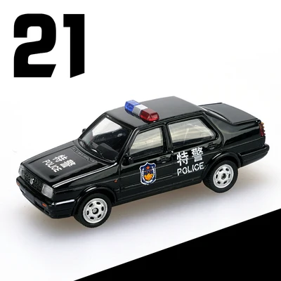 21 Моделирование 1: 64 Jetta Elan Wuling Hongguang Gold Cup, городское управление, Полицейская машина 01-24 модель автомобиля из сплава - Цвет: 21