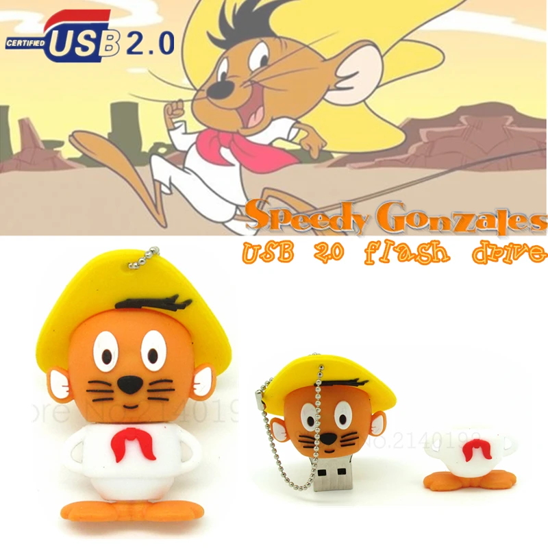 USB флеш-накопитель с мультипликационным принтом Speedy Gonzales Мексиканский головной