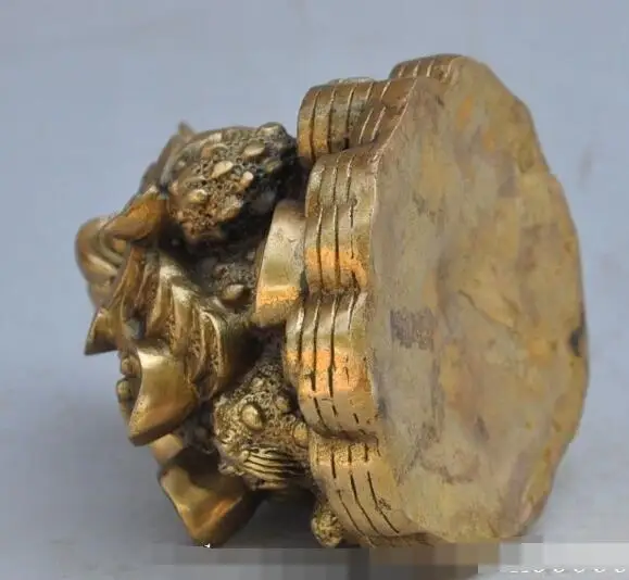S5415 китайская Бронзовая медь Золотая жаба лаевиса богатство животных статуя