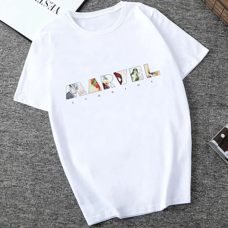 XWT0327 SexeMara Marvel Letter Print t-shirt Fashion Harajuku graphic tees women Casual O Neck Plus size t shirt femme Cool Streetware - Цвет: XWT0327