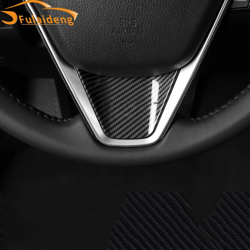 3pcs For Toyota Corolla Hatchback 2019 ABS Carbon fiber Chrome red Steering Wheel Decoration Cover Trim Car Styling Accessories |