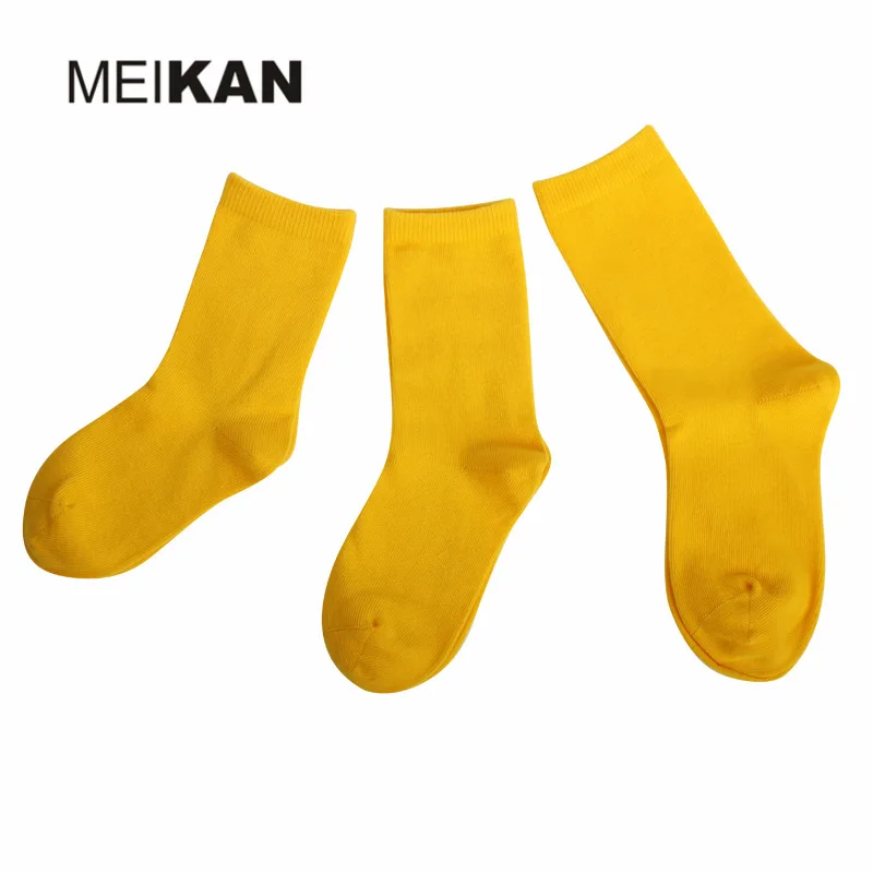 MK1226part1 MEIKANG брендовые цветные носки унисекс из чесаного хлопка до середины икры Повседневные носки для мужчин/женщин/детей высококачествен...