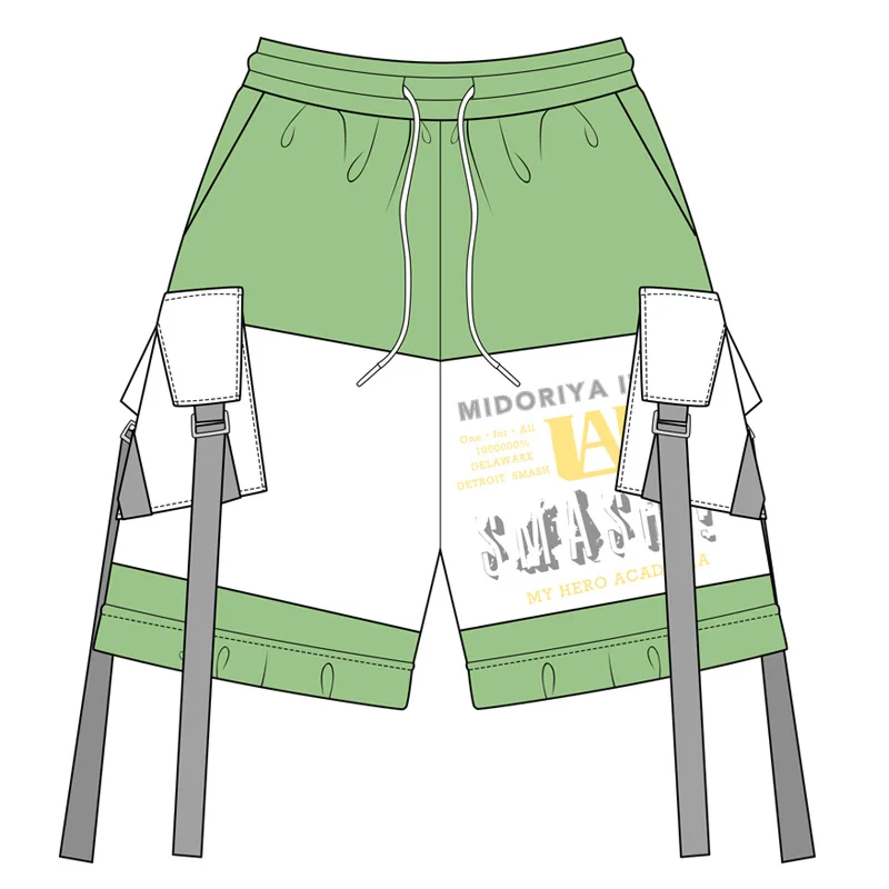 Pants Лидер продаж японское аниме My Hero Academy мидория изуку косплей футболка с короткими рукавами летние шорты костюм для мужчин и женщин - Цвет: Pants
