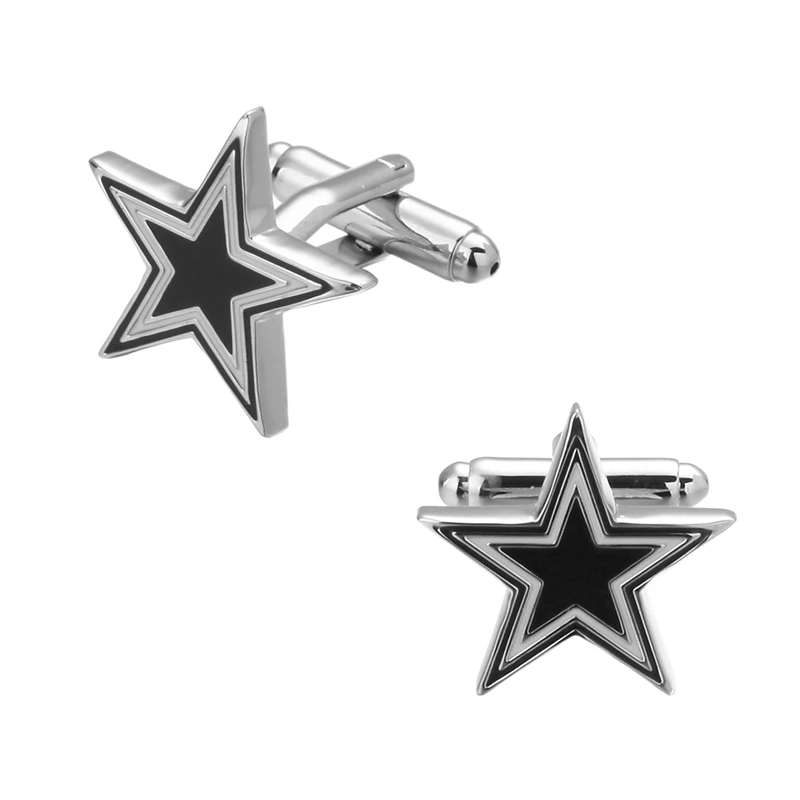

Fashion brand men's shirts Cufflinks Cuff laser Metallic Blue Star Cufflinks wholesale and retail