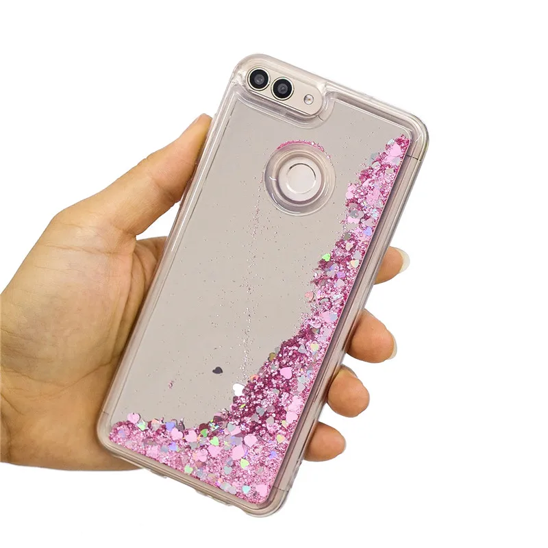 Для huawei P Smart Coque силиконовый Жидкий чехол для PSmart Блестящий зеркальный Enjoy 7 s