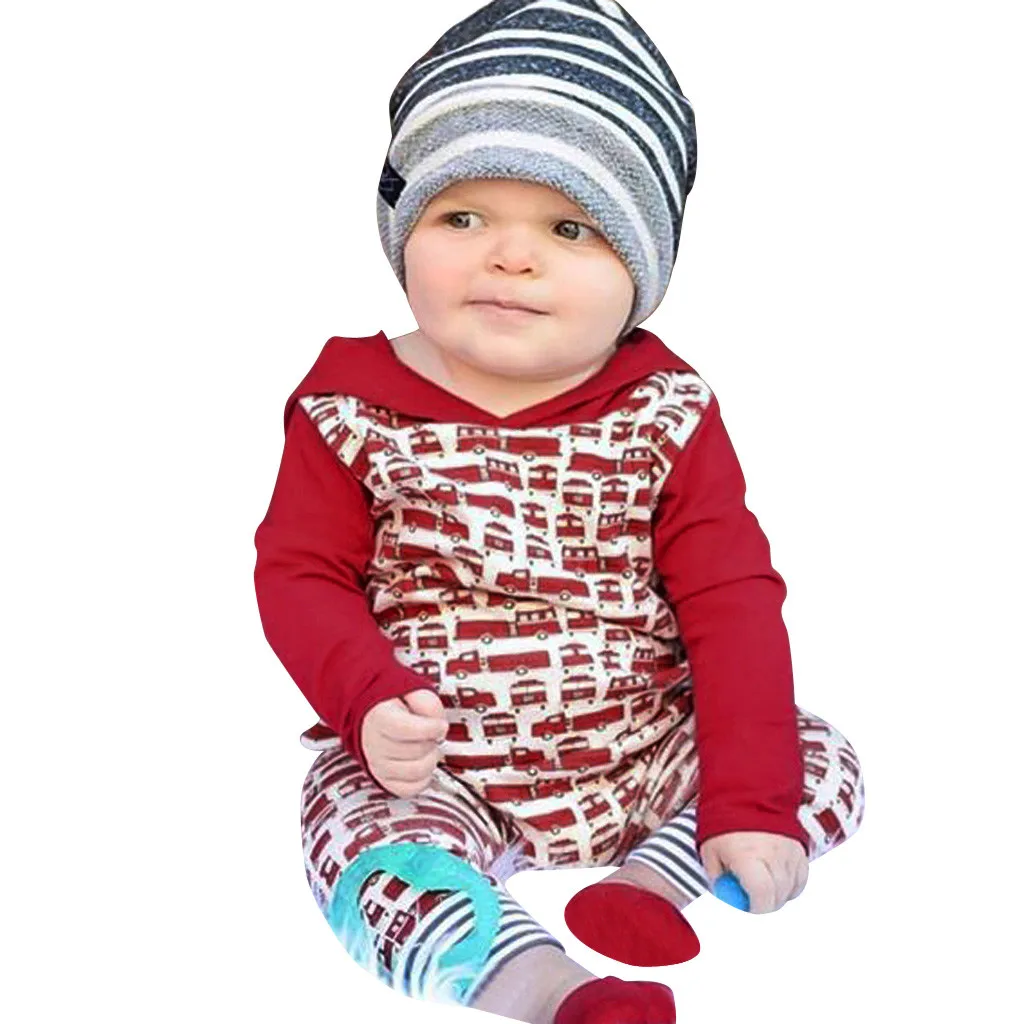Рождественский комбинезон с капюшоном для новорожденных мальчиков и девочек