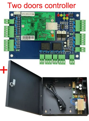 2 doors controller TCP/IP 1 2 4 дверь панель управления доступом с DC12V 5A блок питания домашний офис - Цвет: 2 doors controller