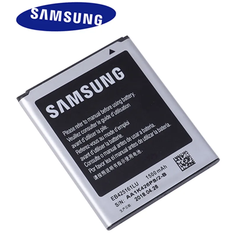 Оригинальная батарея Samsung EB425161LU 1500 мАч для Galaxy S Duos S7562 S7566 S7568 i8160 S7582 S7560 S7580 i739 T59 J1
