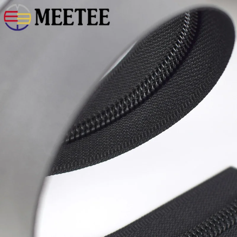 2 ярдов Черные Водонепроницаемые молнии 5 # нейлоновые Светоотражающие