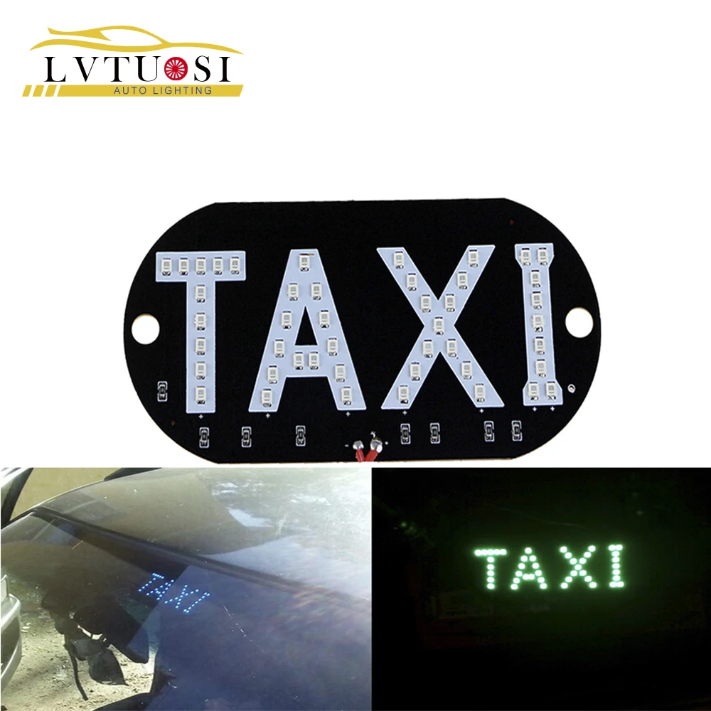 

LVTUSI 1Pcs/lot Taxi led Car Windscreen Cab indicator lamp Sign Blue LED Windshield Taxi Light Lamp 12V For taxi AD