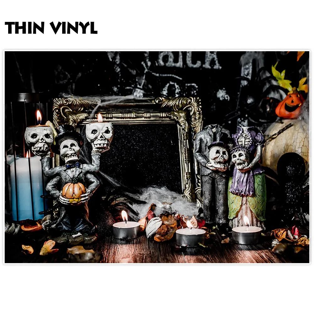 Фон для фотосъемки Allenjoy с изображением свечей на Хэллоуин ретро фоторамка