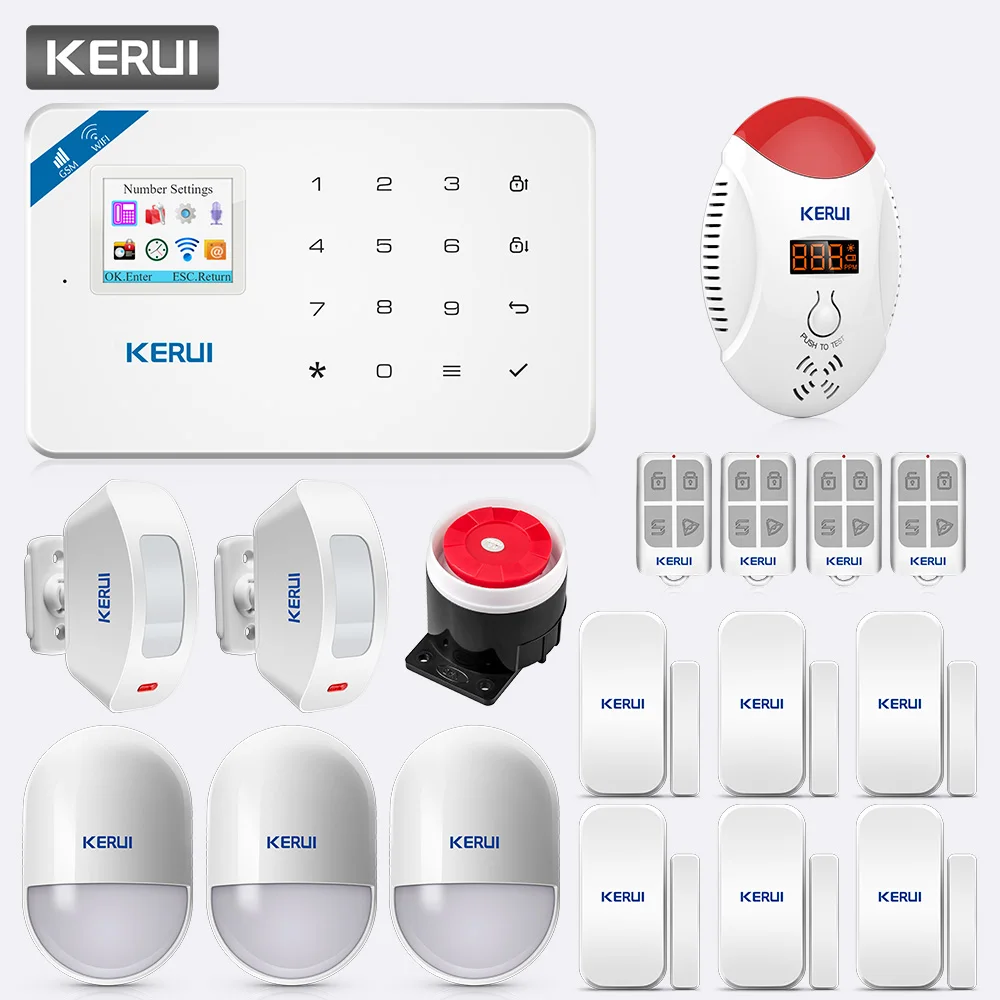 KERUI TFT цветной экран W18 WIFI GSM сигнализация Домашняя безопасность приложение