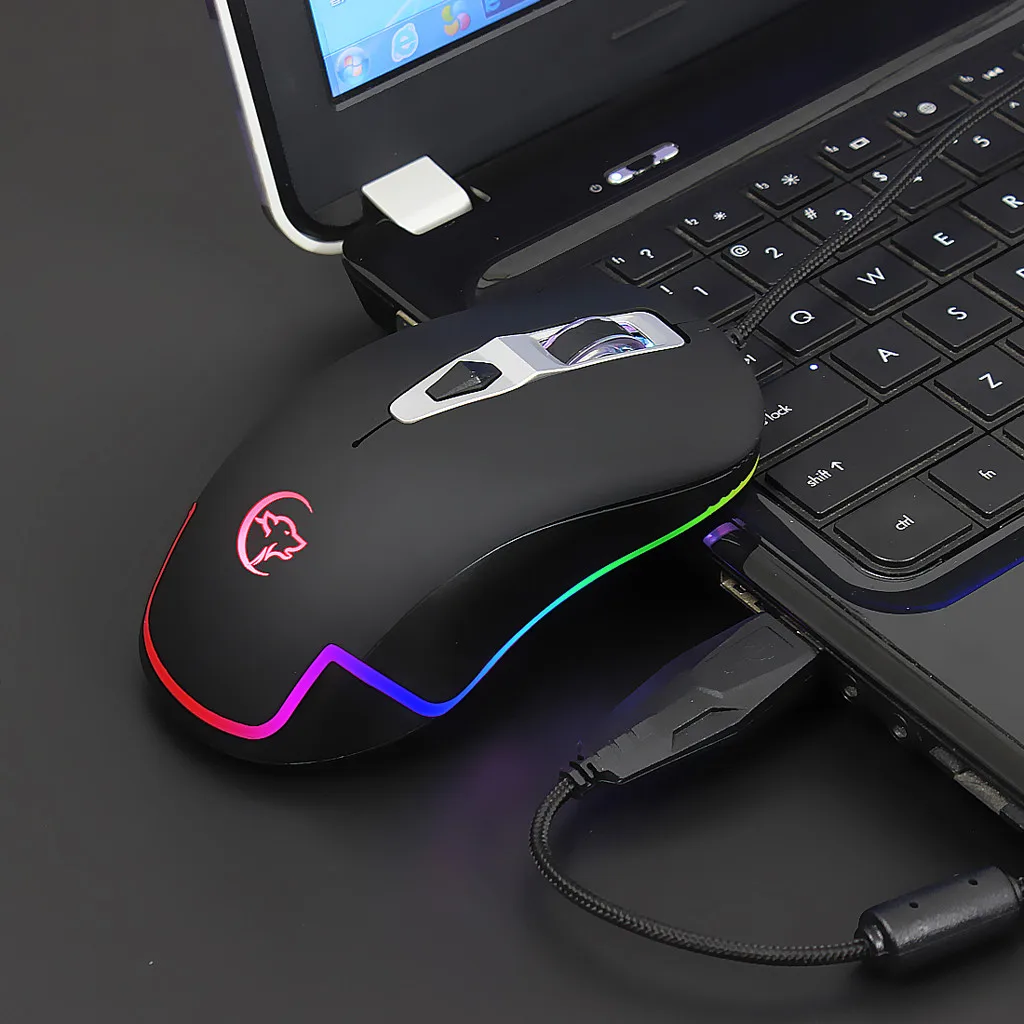 OMESHIN G827 USB игровая мышь кабель RGB 6 подсветка макро компьютер проводная игры