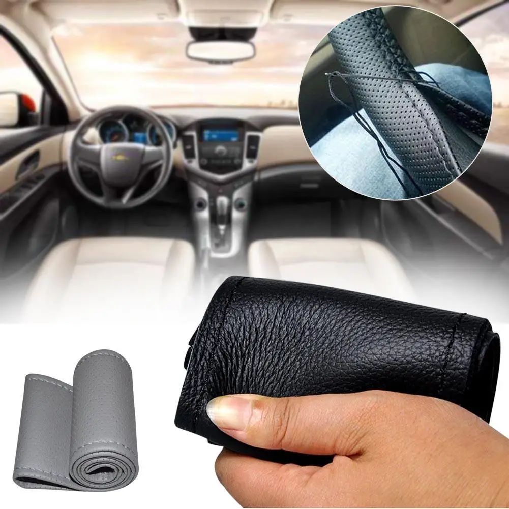 Новинка кожаный чехол на руль автомобиля грузовика с иглами и ниткой самодельный