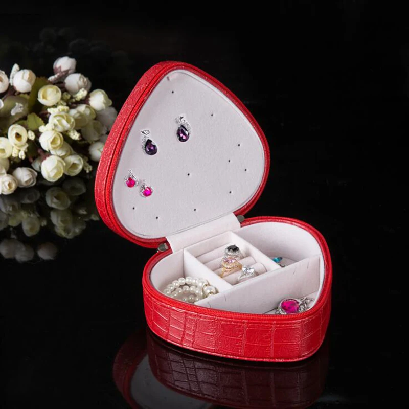 

Lady PU Leather Jewelry Display Box Storage Box Ring Case Portable Jewelry Organizer for Necklaces Joyeros Organizador De Joyas