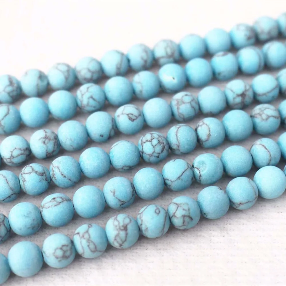 Круглые матовые шарики Howlite 4 мм 6 8 10 12 14 Матовые для изготовления ювелирных